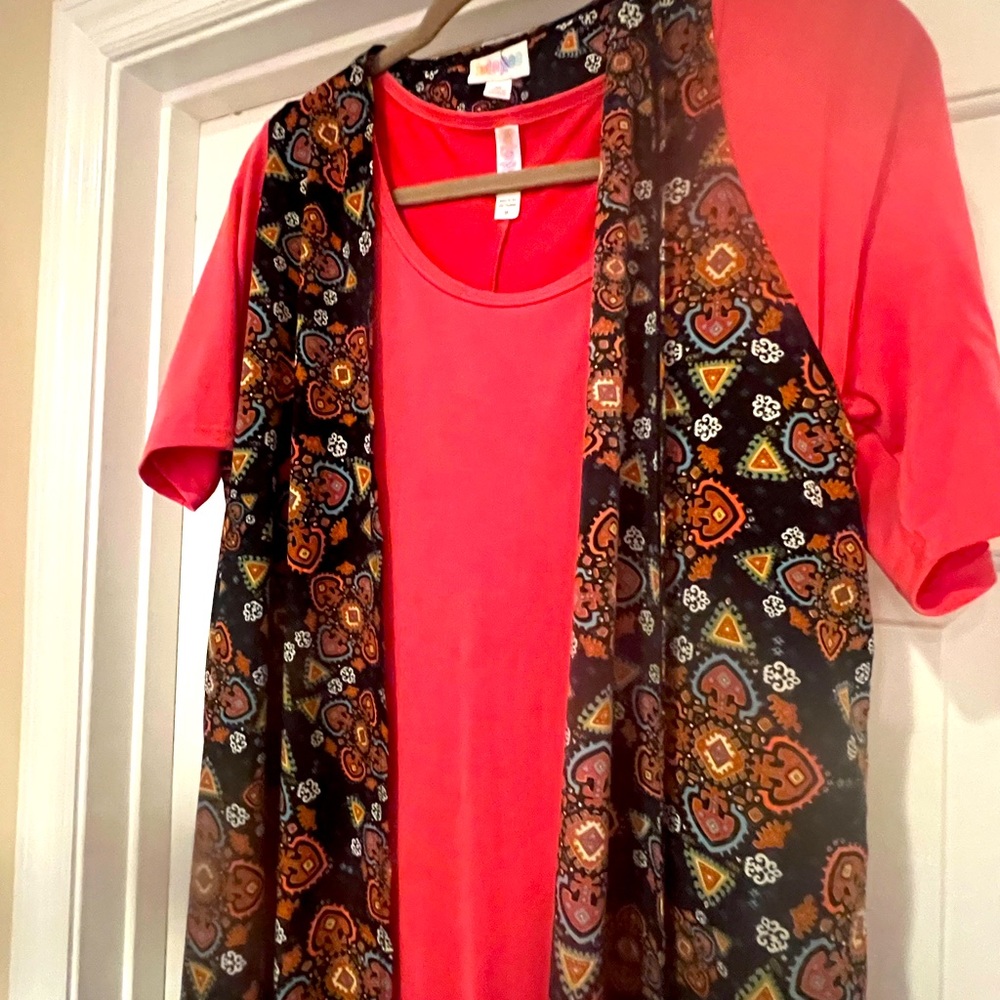 Lularoe Duster Vest Colorful Size Medium